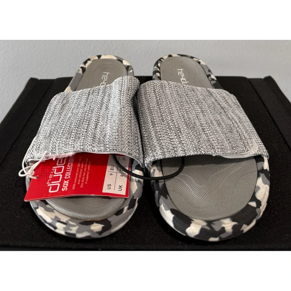 NEW Hey Dude Phoenix Tri Ghost Slide Sandals Gray Camo Trim Size 9 Men's Comfort